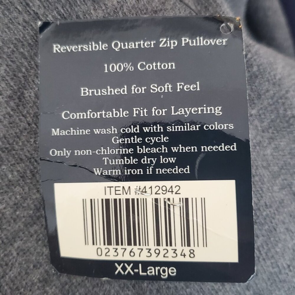 NWT Hathaway Sweater 1/4 Zip Pullover Gray Long Sleeve Size XXL NEW - Picture 5 of 8